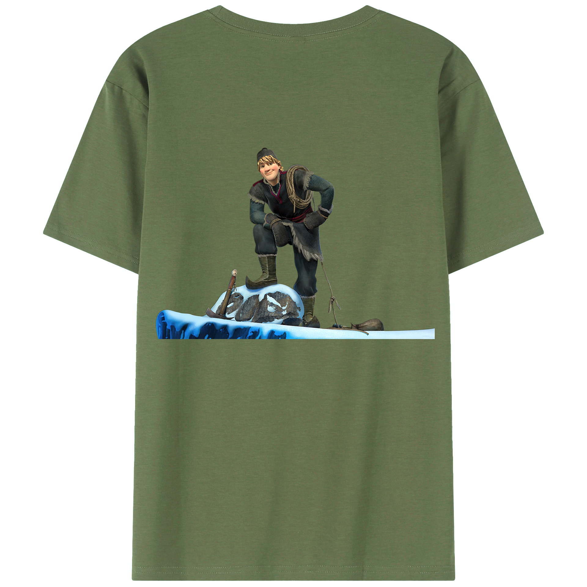（画像用） アナと雪の女王 アンナ エルサ Frozen Anna Elsa 綿100％ メンズ半袖Tシャツ（バックプリント） 通気性